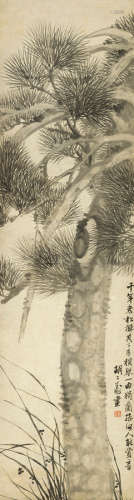 胡公寿（1823～1886） 墨松图 立轴 水墨纸本