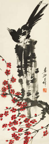 娄师白（1918～2010） 花鸟 立轴 设色纸本