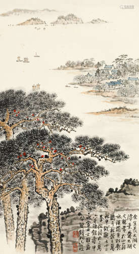 钱松嵒（1899～1985） 太湖胜境 立轴 设色纸本
