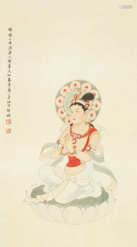 孙宗慰（1912～1979） 佛像 立轴 设色纸本