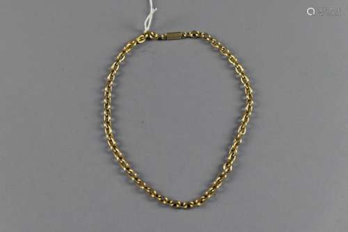 Collier. Chaîne forçat creuse en or rose doublé d'or fin.<br/>Poids: 15 g.<br/>Longueur: 43 cm.