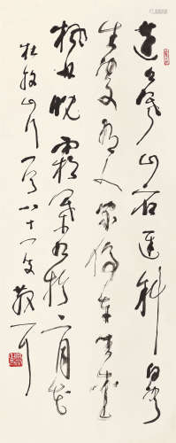 林散之（1898～1989） 草书杜牧山行诗 立轴 水墨纸本