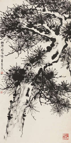 董寿平（1904～1997） 墨松图 立轴 水墨纸本