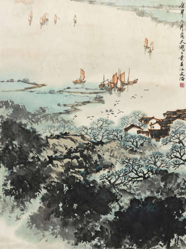 宋文治（1919～2000） 1980年作 太湖小景 镜心 设色纸本