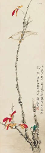 俞致贞（1915～1995） 1978年作 红叶画眉 立轴 设色纸本