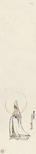 王震（1867～1938） 1930年作 观音大士像 镜心 设色纸本