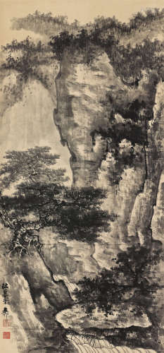 谢稚柳（1910～1997） 松岩清流 立轴 水墨纸本