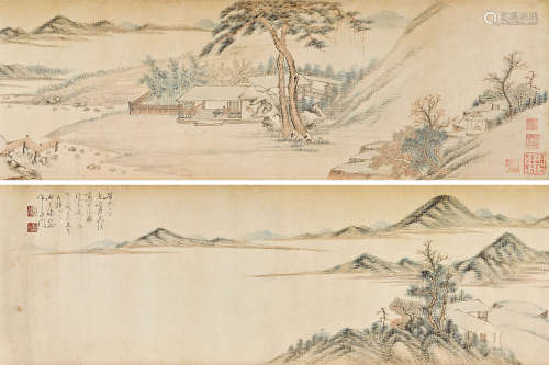 汤贻汾（1778～1853） 1845年作 琴隐园诗意图 手卷 设色纸本