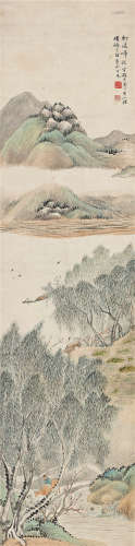 吴榖祥（1843～1903） 柳堤归牧 立轴 设色纸本