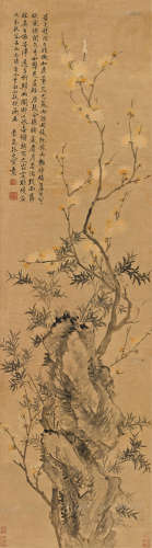 奚冈（1746～1803） 梅林双清 立轴 设色纸本