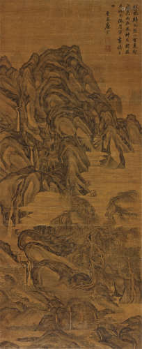 唐寅（1470～1524）（传） 杖䉫山归 立轴 设色绢本