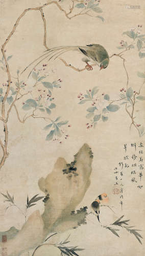 华喦（1682～1756） 露华临风 立轴 设色纸本