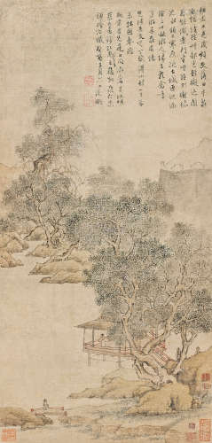文徵明（1470～1559） 1513年 游吴氏东庄图 立轴 设色纸本