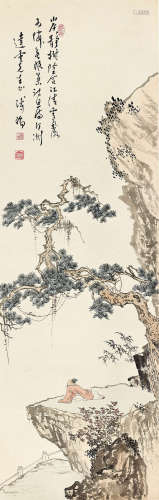 溥儒（1896～1963） 松荷高士 立轴 设色纸本