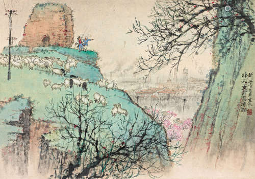 钱松嵒（1899～1985） 烽火台 镜心 设色纸本