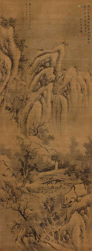 罗牧（1622～1705） 1696年 幽居听泉 立轴 水墨绢本