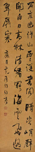 何绍基（1799～1873） 行书七言诗 立轴 水墨洒金笺