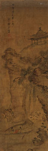 陈卓（1634～1709） 1663年 赤壁图 立轴 设色绢本