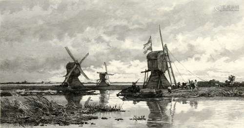 Koopje van 2 gravures en een litho, 19e eeuw