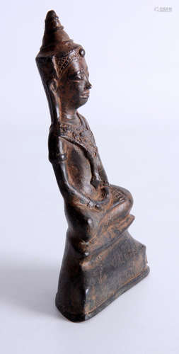 Bronzen sculptuur van Boeddha, Ayuthaya, Thailand, 19e eeuw/20e eeuw, h.16 cm.