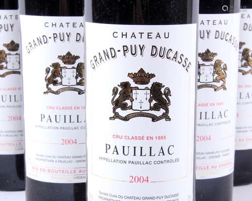 6瓶葡萄酒，ChÌ¢teau, Grand Puy Ducasse, Grand Cru Pauillac，原装盒子