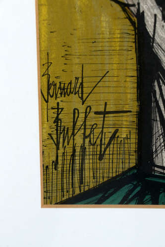 Bernard Buffet, Kop, lithografie, 31 x 23 cm.