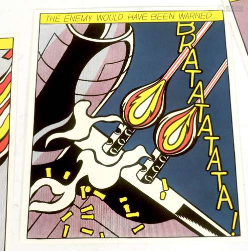 Roy Lichtenstein, As i opend fire, offset lithografie, trio, ca.1975, Ref : Prints Lichenstein Corlett 5, p.292