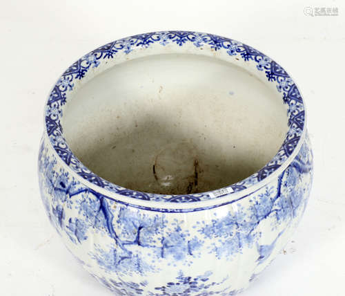 Oude blauw Imari porseleinen cachepot, 20e eeuw, h.30 cm.