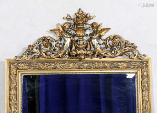 古董镜子，装饰丰富的镜框，183 x 87厘米。
