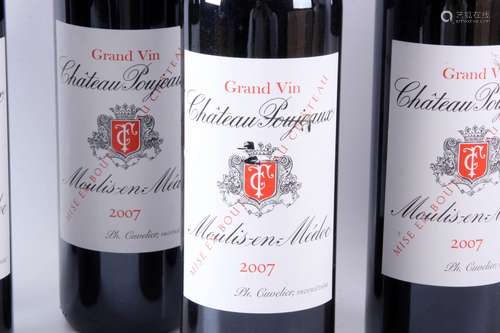 Château Poujeaux, Cru Exeptionnel Moulis- Médoc 2007 originele kist, 6x