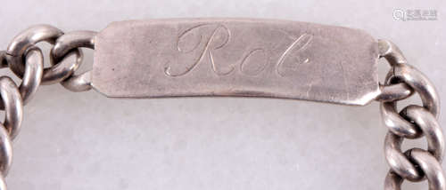 Zilveren plaatjes armband "Rob"