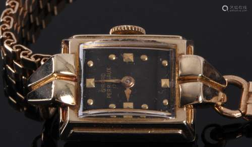 Girard Perregaux, 14 kt. geelgouden mechanisch damespolshorloge, serienummer B1545 554624, fantasie-model, totaalgewicht 17,6 gr.