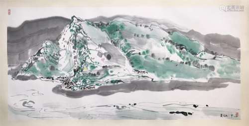 CHINESE SCROLL PAINTING OF MOUNTAIN VIEWS