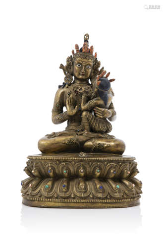 Chine  Figure en bronze représentant Bodhisattva