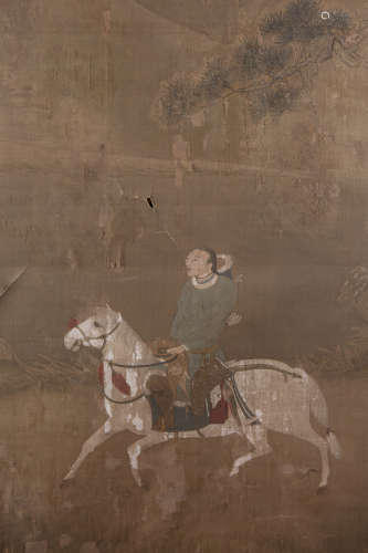 Chine, période Yuan, XIVe siècle  Peinture polychrome sur soie