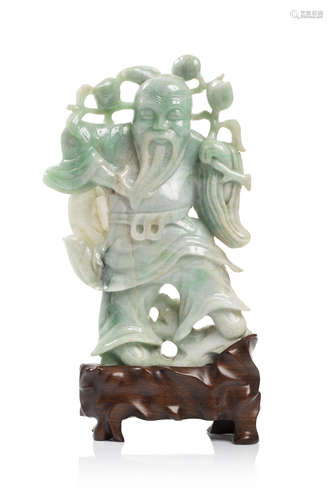 CHINE, XX ème  Statuette en jadéite