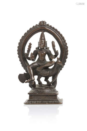 Inde, XVIIIe siècle.  Petite stèle votive en bronze