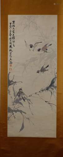 Chinese painting of sparrow by Chen Lin