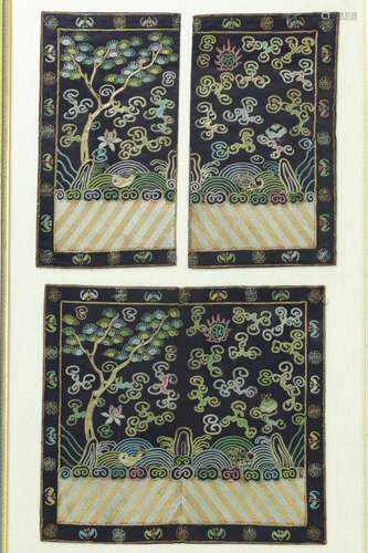 Three pieces of embroideries