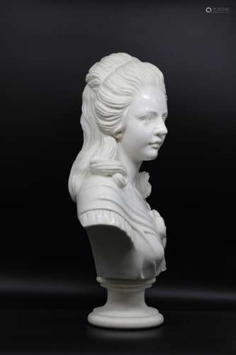 White marble bust of Muses Goddess