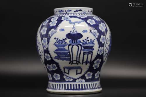 Kangxi period blue and white general jar