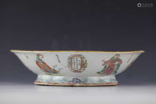 Tongzhi period famille-rose figures bowl