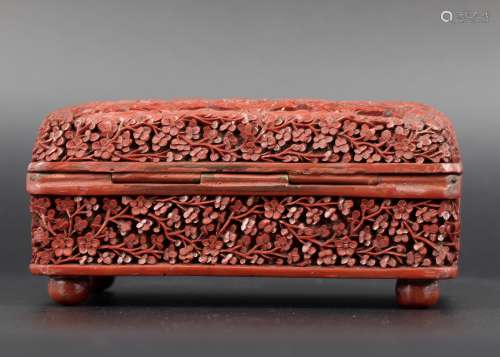 Carved lacquer wooden box