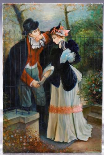 Richozt, signed oil on canvas of a couple