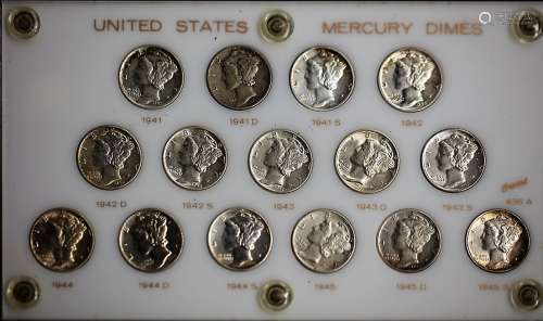 WWII Mercury silver dime set