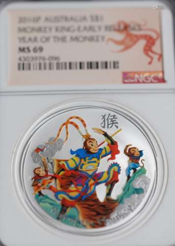 2016P Ausytalia monkey king MS69 one dollar