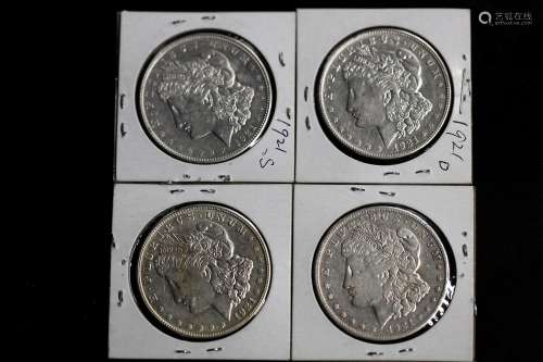1921 D 1921 S four pieces of silver Peace dollar