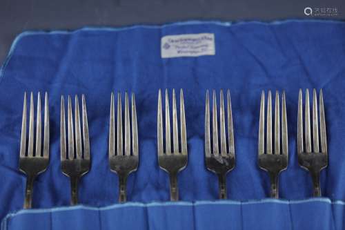 Seven silver forks