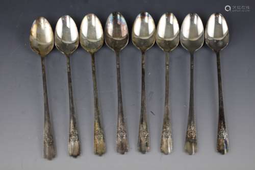 Eight silver spoons