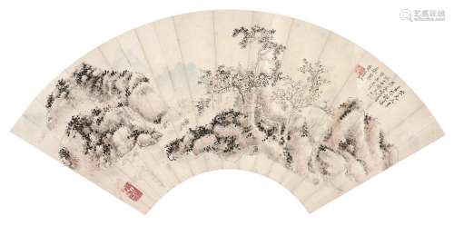 黄宾虹（1865～1955） 山林高士 镜心 设色纸本